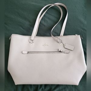 Coach Light Grey Like New Zip Top Tote